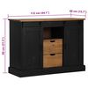 vidaXL Buffet HALDEN 2 portes coulissantes noir 112x40x80 cm