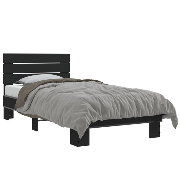 vidaXL Cadre de lit sans matelas noir 75x190 cm
