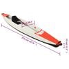 vidaXL Kayak gonflable rouge 375x72x31 cm polyester