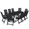vidaXL Ensemble &agrave; manger d'ext&eacute;rieur 11 pcs Plastique Anthracite