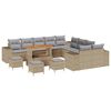 vidaXL Ensemble de canap&eacute; de jardin 14 pc Beige polyrotin
