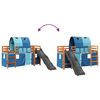 vidaXL Lit mezzanine enfants avec tunnel bleu 80x200cm bois pin massif