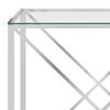 vidaXL Table d'appoint Argenté 140x40x78 cm Acier inoxydable et verre