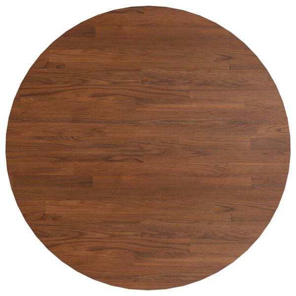 vidaXL Dessus de table rond Marron fonc&eacute; &Oslash;90x1,5cm Ch&ecirc;ne massif trait&eacute;