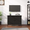 vidaXL Meuble TV avec portes noir 60x35x45 cm bois d'ing&eacute;nierie