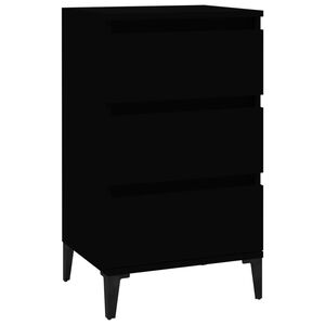 vidaXL Table de chevet noir 40x35x70 cm bois d&rsquo;ing&eacute;nierie