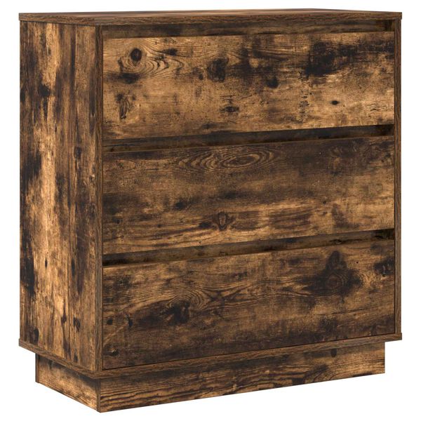 vidaXL Cabinet de chevet avec tiroir Ch&ecirc;ne fum&eacute; 71 x 34,5 x 75 cm