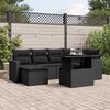 vidaXL Salon de jardin 7 pcs avec coussins noir r&eacute;sine tress&eacute;e