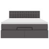 VidaXL Cadre de lit ottoman avec matelas gris 140x200 cm similicuir