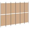 vidaXL Paravent &agrave; 6 panneaux Beige 300 x 220 cm Tissu