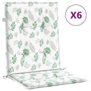 vidaXL Coussins de chaise &agrave; dossier bas lot de 6 mod&egrave;le de feuille