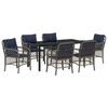 vidaXL Ensemble de salle &agrave; manger pour jardin 7 pc Gris et Noir Rotin