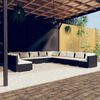 vidaXL Salon de jardin 11 pcs avec coussins noir r&eacute;sine tress&eacute;e