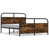 vidaXL Cadre de lit en m&eacute;tal sans matelas ch&ecirc;ne fum&eacute; 140x190 cm