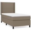vidaXL Sommier &agrave; lattes de lit avec matelas Taupe 100x200 cm Tissu
