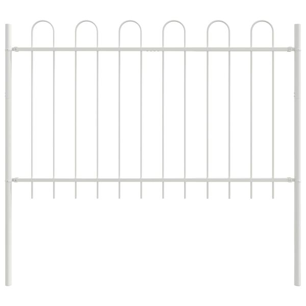 vidaXL Cl&ocirc;ture de jardin 9 pcs Blanc 15,3 x 1 m Acier rev&ecirc;tu de poudre
