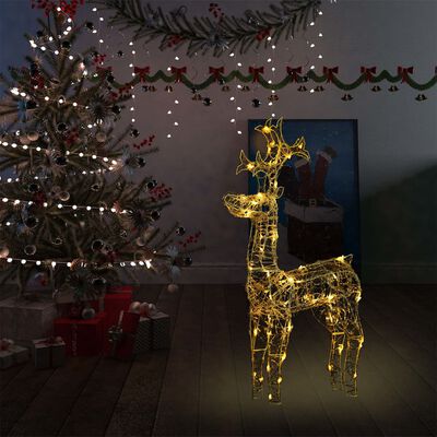 vidaXL Renne de décoration de Noël 90 LED 60x16x100 cm Acrylique