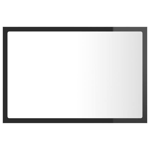 vidaXL Miroir LED de salle de bain Gris brillant 60x8,5x37cm Acrylique