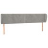 vidaXL T&ecirc;te de lit avec oreilles Gris clair 203x23x78/88 cm Velours