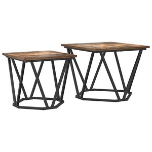 vidaXL Ensemble de tables d'appoint 2 pcs Ch&ecirc;ne fum&eacute;