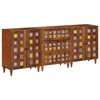 vidaXL Buffet 3 pcs Noyer 60 x 33,5 x 75 cm Bois de mangue massif