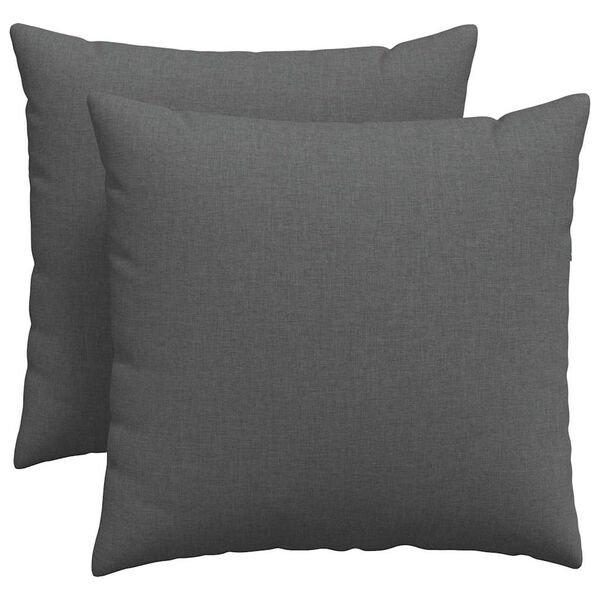 vidaXL Coussins de canapé 2 pcs Gris foncé 50 x 50 cm tissu