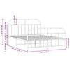 vidaXL Cadre de lit m&eacute;tal sans matelas et pied de lit blanc 150x200 cm