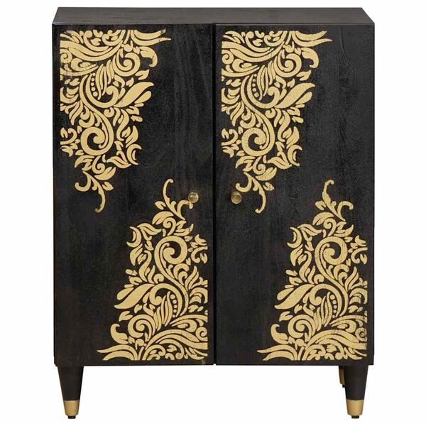 vidaXL Buffet Noir 60 x 33 x 75 cm Bois de mangue massif