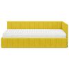vidaXL Cadre de lit d'angle avec matelas 2 pcs Jaune Velours