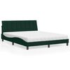 vidaXL Lit avec matelas Hanko vert foncé 160x200 cm velours