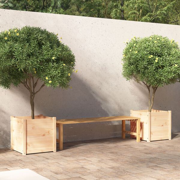 vidaXL Jardini&egrave;res d'ext&eacute;rieur 2 pcs 50x50x50 cm bois de pin massif