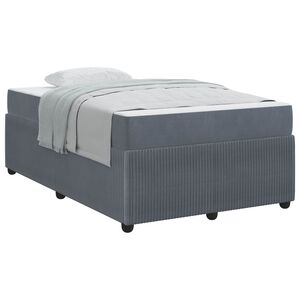 vidaXL Cadre de lit avec matelas Gris fonc&eacute; 120 x 200 cm tissu