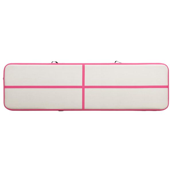 vidaXL Tapis gonflable de gymnastique avec pompe 700x100x20cm PVC Rose