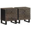 vidaXL Tables de chevet 2 pcs noir 40x33x46 cm bois de manguier solide