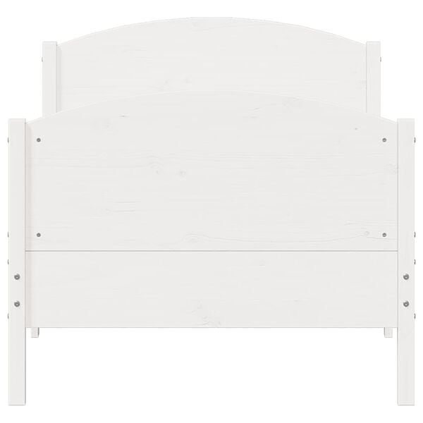 vidaXL Cadre de lit sans matelas blanc 90x190 cm bois de pin massif