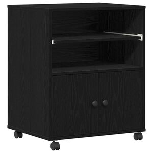 vidaXL Support d'imprimante Ch&ecirc;ne noir 60 x 48 x 74 cm
