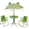 vidaXL Ensemble de bistro avec parasol pour enfants 3 pcs Vert