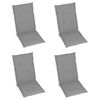 vidaXL Chaises inclinables de jardin et coussins lot de 4 Teck solide