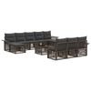 vidaXL Ensemble de canap&eacute; de jardin 11 pcs Gris polyrotin