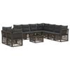 vidaXL Ensemble de canap&eacute; de jardin 10 pc Gris polyrotin