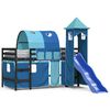 vidaXL Lit mezzanine enfants avec tour sans matelas bleu 80x200 cm