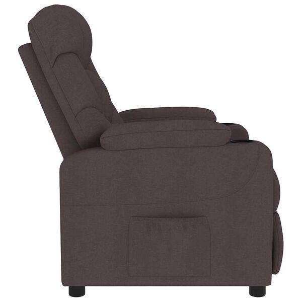 vidaXL Fauteuil de massage Marron fonc&eacute; Tissu