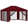 vidaXL Abri de jardin avec parois 4 &times; 3 m Bordeaux Polyester et Acier