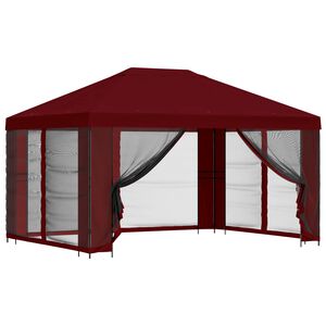 vidaXL Abri de jardin avec parois 4 &times; 3 m Bordeaux Polyester et Acier