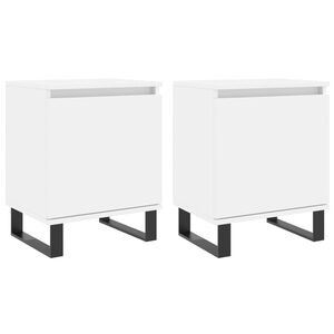 vidaXL Tables de chevet 2 pcs blanc 40x30x50 cm bois d'ing&eacute;nierie