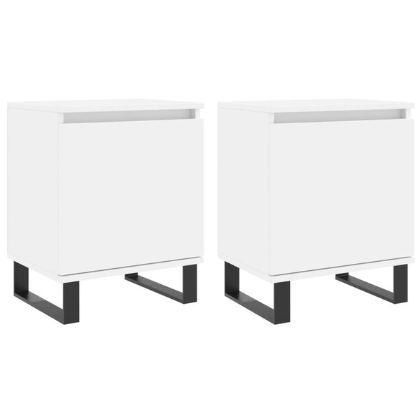 vidaXL Tables de chevet 2 pcs blanc 40x30x50 cm bois d'ing&eacute;nierie