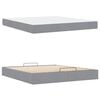 vidaXL Cadre de lit avec matelas avec matelas 2 pcs Gris clair tissu