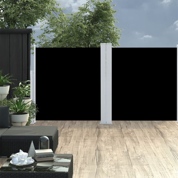vidaXL Auvent latéral rétractable Noir 100 x 600 cm