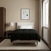vidaXL Duvet d'&eacute;t&eacute; simple Matelass&eacute; Noir 155 x 200 cm Microfibre