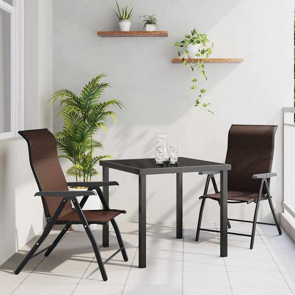 vidaXL Ensemble de salle à manger pour jardin 3 pcs Marron